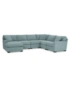 Furniture Radley Fabric 6-pc. Chaise Sectional With Corner, Created For Macy's In Heavenly Robinsegg Blue