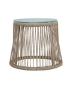 NOBLE HOUSE SOUTHPORT OUTDOOR SIDE TABLE WITH GLASS TABLE TOP