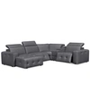 FURNITURE CLOSEOUT! HAIGAN 5-PC. LEATHER CHAISE SECTIONAL SOFA WITH 2 POWER RECLINERS, CREATED FOR MACY'S