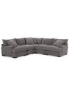 Furniture Closeout! Rhyder 5-pc. Fabric Sectional Sofa With Armless Chair, Created For Macy's In Parallel Dove Grey