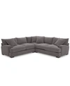 Furniture Closeout! Rhyder 3-pc. 'l' Shaped Fabric Sectional Sofa, Created For Macy's In Parallel Dove Grey