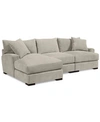 Furniture Closeout! Rhyder 3-pc. Fabric Sectional Sofa With Chaise, Created For Macy's In Parallel Stone Beige