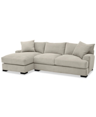Furniture Closeout! Rhyder 2-pc. Fabric Sectional Sofa With Chaise, Created For Macy's In Parallel Stone Beige