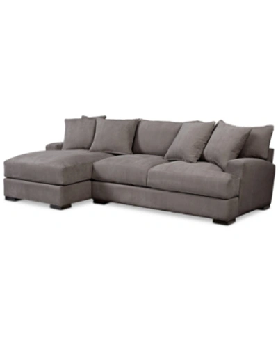 Furniture Rhyder 2-pc. Fabric Sectional Sofa With Chaise, Created For Macy's In Parallel Dove Grey