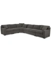 Furniture Radley 5-pc Fabric Sectional With Apartment Sofa, Created For Macy's In Heavenly Mocha Grey