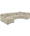 FURNITURE RADLEY 4-PC. FABRIC CHAISE SECTIONAL SOFA WITH WEDGE PIECE, CREATED FOR MACY'S