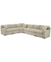 Furniture Radley 5-pc Fabric Sectional With Apartment Sofa, Created For Macy's In Heavenly Chrome Beige