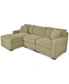 Furniture Radley 3-piece Fabric Chaise Sectional Sofa, Created For Macy's In Heavenly Apple Green