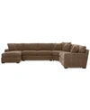 Furniture Radley 5-piece Fabric Chaise Sectional Sofa, Created For Macy's In Heavenly Cafe Brown