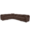 Furniture Radley 5-pc Fabric Sectional With Apartment Sofa, Created For Macy's In Heavenly Java Brown