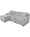 Furniture Radley 3-piece Fabric Chaise Sectional Sofa, Created For Macy's In Heavenly Cinder Grey