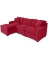Furniture Radley 3-piece Fabric Chaise Sectional Sofa, Created For Macy's In Heavenly Mulberry Red