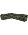 Furniture Radley 5-pc Fabric Sectional With Apartment Sofa, Created For Macy's In Heavenly Olive Green