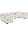 Furniture Radley 4-pc. Fabric Chaise Sectional Sofa With Wedge Piece, Created For Macy's In Heavenly Oyster White
