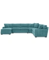 Furniture Radley 5-piece Fabric Chaise Sectional Sofa, Created For Macy's In Heavenly Sapphire Blue