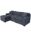 Furniture Radley 3-piece Fabric Chaise Sectional Sofa, Created For Macy's In Heavenly Naval Blue