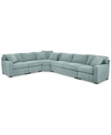 Furniture Radley 5-pc Fabric Sectional With Apartment Sofa, Created For Macy's In Heavenly Robinsegg Blue