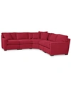 Furniture Radley Fabric 5-piece Sectional Sofa, Created For Macy's In Heavenly Mulberry Red
