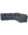 Furniture Radley Fabric 5-piece Sectional Sofa, Created For Macy's In Heavenly Naval Blue