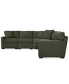 Furniture Radley Fabric 5-piece Sectional Sofa, Created For Macy's In Heavenly Olive Green