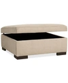 Furniture Radley 36" Fabric Storage Ottoman, Created For Macy's In Heavenly Chrome Beige
