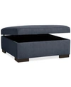 Furniture Radley 36" Fabric Storage Ottoman, Created For Macy's In Heavenly Naval Blue