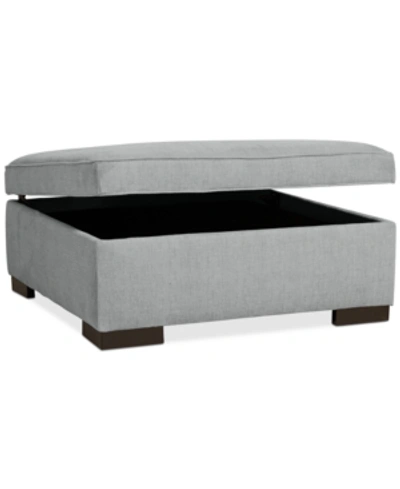 Furniture Radley 36" Fabric Storage Ottoman, Created For Macy's In Heavenly Cinder Grey