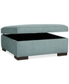 Furniture Radley 36" Fabric Storage Ottoman, Created For Macy's In Heavenly Robinsegg Blue