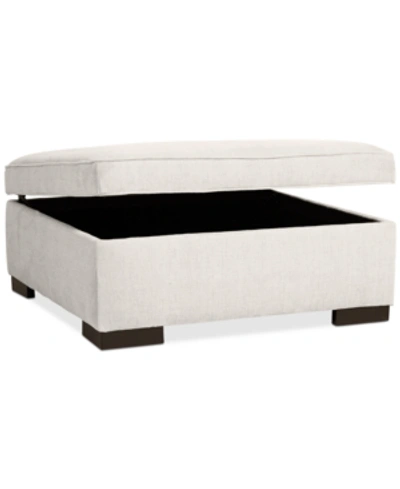 Furniture Radley 36" Fabric Storage Ottoman, Created For Macy's In Heavenly Oyster White