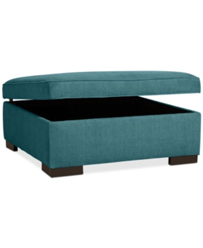 Furniture Radley 36" Fabric Storage Ottoman, Created For Macy's In Heavenly Sapphire Blue