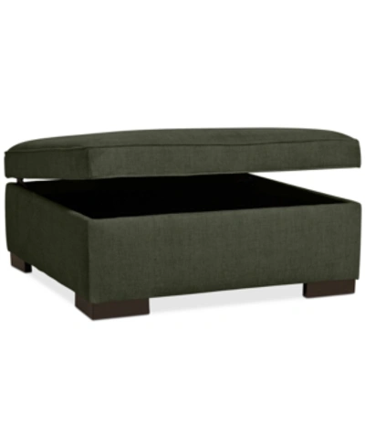 Furniture Radley 36" Fabric Storage Ottoman, Created For Macy's In Heavenly Olive Green