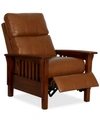 Furniture Harrison Leather Pushback Recliner In Nutmeg