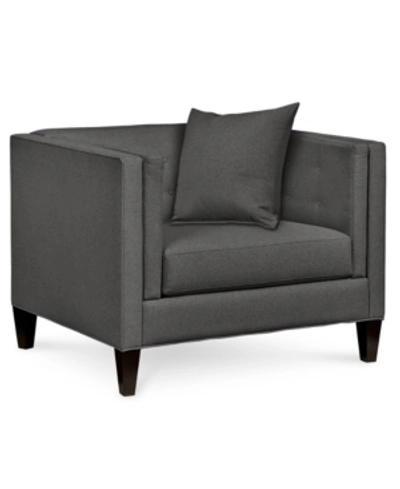 Furniture Closeout! Braylei 43" Fabric Armchair, Created For Macy's In Devon Pewter