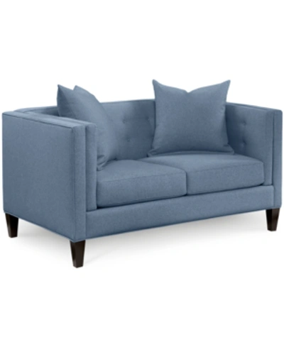 Furniture Braylei 61" Fabric Track Arm Loveseat, Created For Macy's In Devon Baltic Blue