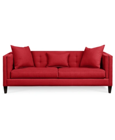 Furniture Braylei 88" Fabric Track Arm Sofa, Created For Macy's In Devon Tomato Red