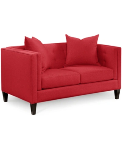 Furniture Braylei 61" Fabric Track Arm Loveseat, Created For Macy's In Devon Tomato Red