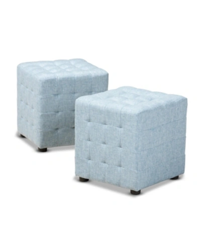 Furniture Elladio Ottoman In Light Blue