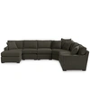 Furniture Radley Fabric 6-piece Chaise Sectional With Wedge, Created For Macy's In Heavenly Mocha Grey