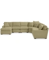 Furniture Radley Fabric 6-piece Chaise Sectional With Wedge, Created For Macy's In Heavenly Apple Green