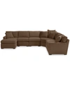 Furniture Radley Fabric 6-piece Chaise Sectional With Wedge, Created For Macy's In Heavenly Cafe Brown