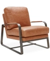 Furniture Jollene Leather Accent Chair In Brown
