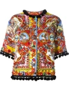 DOLCE & GABBANA DOLCE & GABBANA CARRETTO SICILIANO PRINT JACKET - RED,F28B5ZGD20L11371053