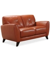 Furniture Myia 62" Leather Loveseat, Created For Macy's In Terracotta Orange