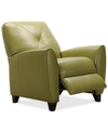 Furniture Myia Tufted Back Leather Pushback Recliner, Created For Macy's In Green Apple