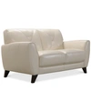 Furniture Myia 62" Leather Loveseat, Created For Macy's In Ivory