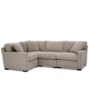 Furniture Radley 4-pc. Fabric Chaise Sectional Sofa With Wedge Piece, Created For Macy's In Heavenly Chrome Beige