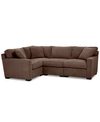 Furniture Radley Fabric 4-pc. Sectional Sofa With Corner Piece, Created For Macy's In Heavenly Java Brown