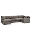 FURNITURE RADLEY 4-PC. FABRIC CHAISE SECTIONAL SOFA WITH CORNER PIECE, CREATED FOR MACY'S