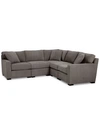 Furniture Radley Fabric 5-pc. Sectional Sofa With Corner Piece, Created For Macy's In Heavenly Mocha Grey