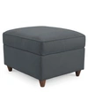Furniture Lidia Fabric Ottoman, Created For Macy's In Gypsy Slate Gray